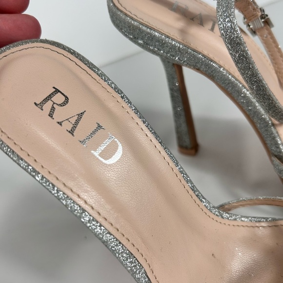 Silver sparkly strappy heels, 36/Size 6, ankle straps, Party Cocktail Wedding - Picture 6 of 8